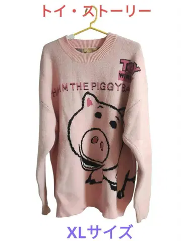 토이 스토리 햄 니트 스웨터 긴팔 핑크