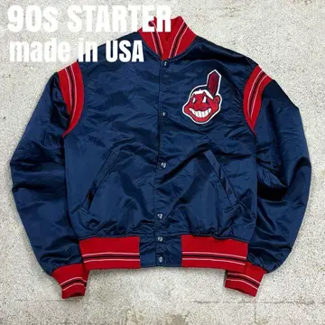 USA제 90s STARTER 스타터 MLB 인디언스 바시티 자켓