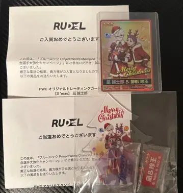 블루 록 pwc 크리스마스 아크릴 스탠드 트레이딩 카드 나기