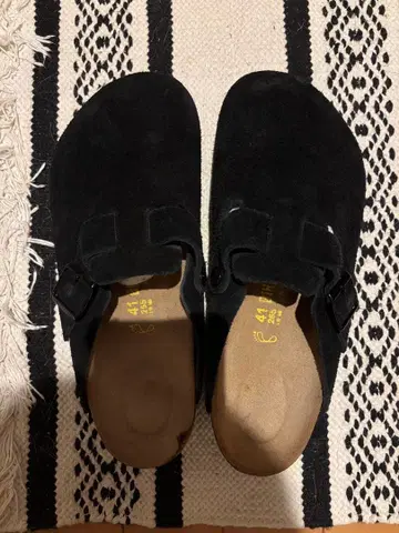 [ 새상품급 ] BIRKENSTOCK 스웨이드 보스턴 블랙 41 레귤러