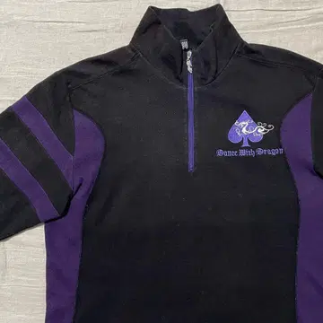 댄스 위드 드래곤 하프 지퍼 플리스 셔츠 3 블랙 골프 블랙 보라색