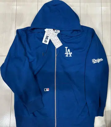 새상품 LL 사이즈 MLB 다저스 풀 집업 후드티 블루