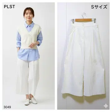 플라스테 화이트 와이드 팬츠 새상품급 스트레이트 팬츠 깔끔 고급