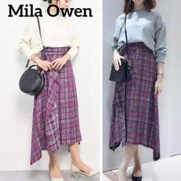 [ Mila Owen ] 미라 오웬 헴라인 트위드 스커트 체크