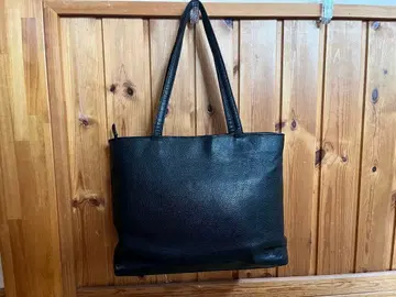 HushTug 해시태그 가죽 숄더 토트백 블랙