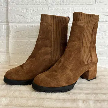 [컨디션 최상] unisa 유니사 사이드 고어 부츠 숏부츠 브라운 25