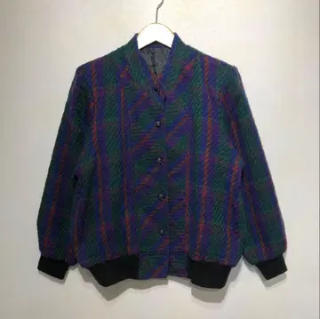 00s 빈티지 퍼플 그린 레드 자켓