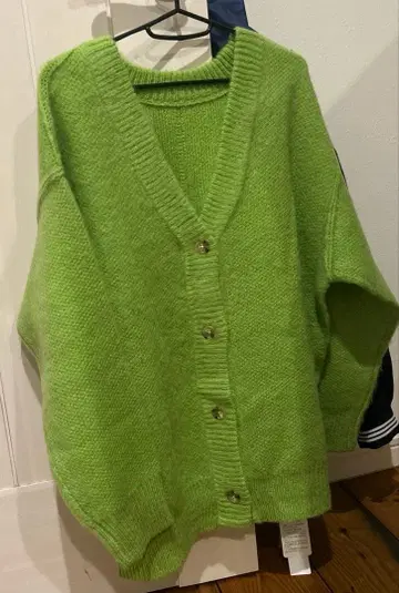 2 way 재기 빅 가디건 그린