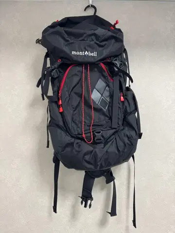 mont-bell 백팩 블랙 빨간색 악센트