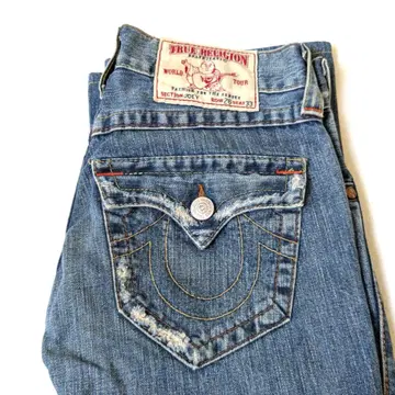 트루 릴리전 데미지 플레어 데님 USA 여성용 26