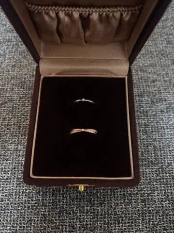 ete 핑크 골드 반지 2개 세트