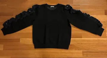 [ 새상품급 ] Donoban 도노반 펄 프릴 본딩 상의 블랙