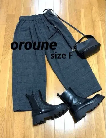 오로네 벌룬 와이드 팬츠 글렌 체크 사이즈 F