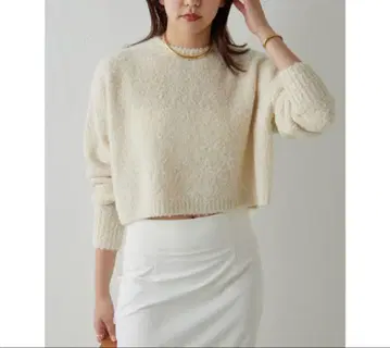 캐시미어 알파카 실크 크롭 니트