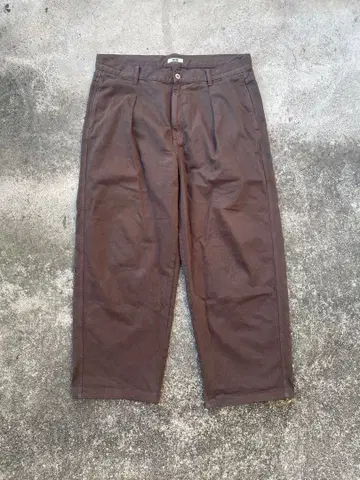 구제 의류 와이드 치노 팬츠 배기 브라운