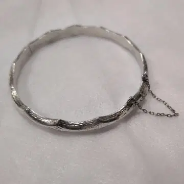 빈티지 앤티크 실버 에칭 뱅글 조각 925