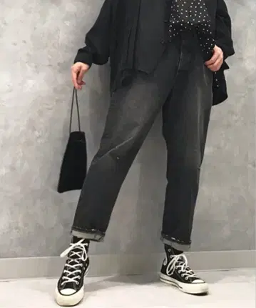 저널 스탠다드 랙스 류카 BK 데님 루즈 테이퍼 8분 길이 4 포켓