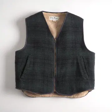 엘엘빈 USA제 베스트 보아 안감 체크 그린 새상품급