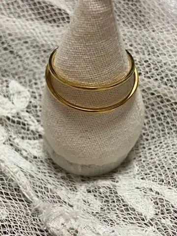 써지컬 스테인리스 골드 1mm 심플 반지 9호 14호 2개 세트