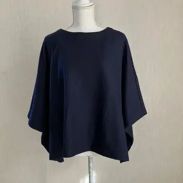 트래디셔널 웨더웨어 네이비 울 100% 판초 케이프