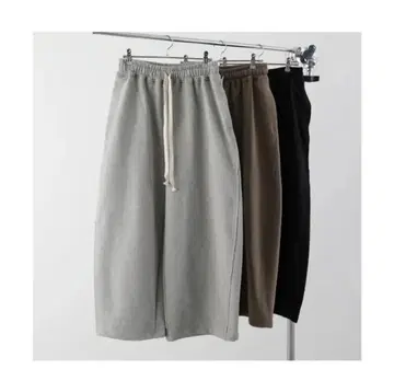 doudou 드두 스웨트 팬츠 와이드 커브 팬츠 88/블랙