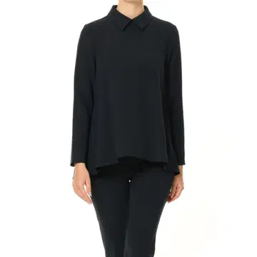 엠프리미어 더블 크로스 절개 플레어 블라우스 36