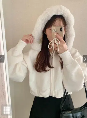 GRL 후드 퍼 니트 후드티