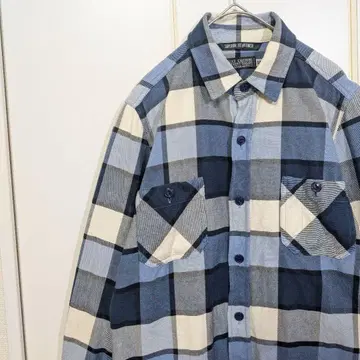 [ 콜라보 ] Schott 샷 DELUXE 플란넬 셔츠 체크 뱀 플란넬