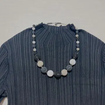 미사용품 해외 구매 아프리칸 비즈 목걸이 길이 조정 가능 시크한 배색