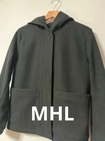 새상품급 MHL. 마가렛호웰 후드 부착 울 코트