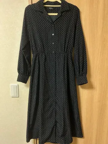 네이비 패턴 셔츠 원피스 즉시 구매 가능