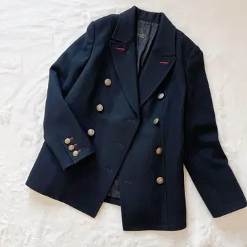 다마 컬렉션 울 더블 자켓 P 코트 11 L 골드 버튼