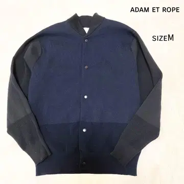 [ 새상품급 ] ADAM ET ROPE 바이컬러 니트 블루종 sizeM