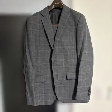 그레이 체크 무늬 온리 수트