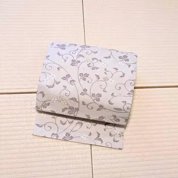 꽃+덩굴 패턴 고급 금실 더스티 컬러 9촌 나고야 오비