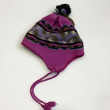 80s L.L.Bean USA제 올 패턴 귀도리 니트 모자