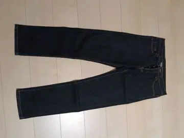 다크 블루 스트레이트 데님 버튼 플라이 W34