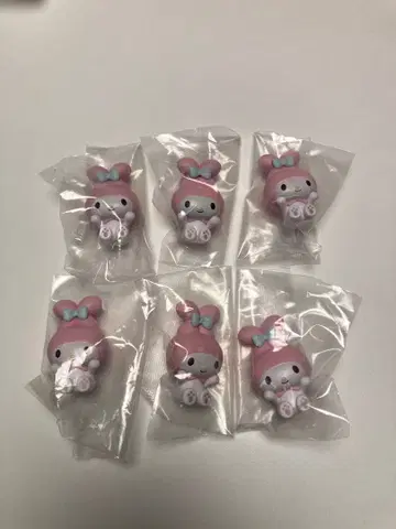 산리오 변신 토끼 피규어 마이멜로디 6개 세트