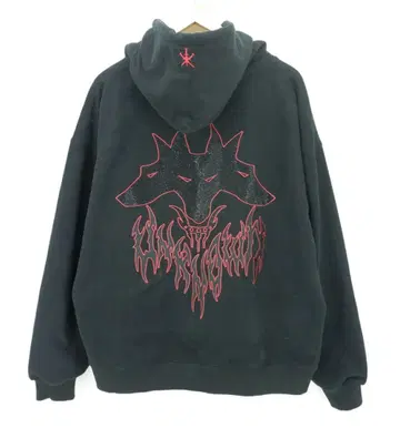 초레어 UNKNOWN london 도베르만 후드티 레어 블랙 빨간색