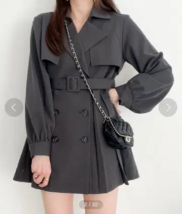 플리츠 트렌치 미니 원피스 Heather 헤더