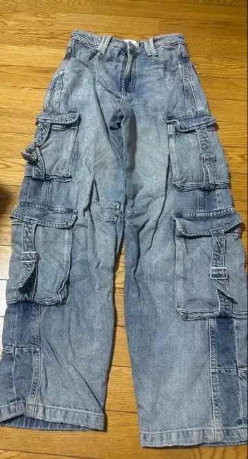 ZARA 미드라이즈 TRF 카고 데님 팬츠