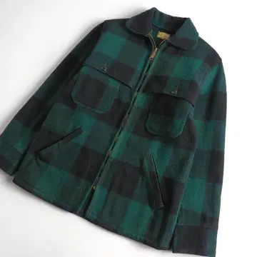 엘엘빈 60년대 구형 택 울 자켓 체크 무늬 새상품급