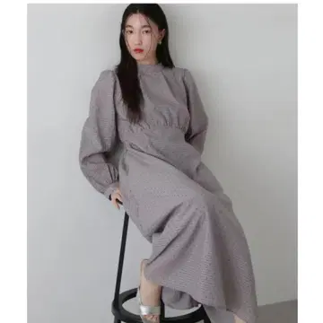 시스루 도트 볼륨 슬리브 원피스