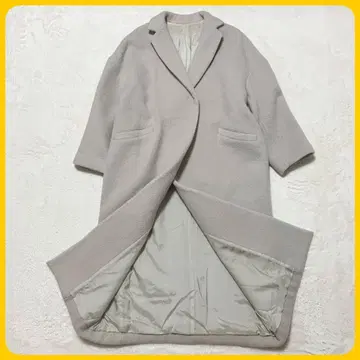 새상품급 Plage 알파카 모헤어 울 롱 코트 38 오버 사이즈