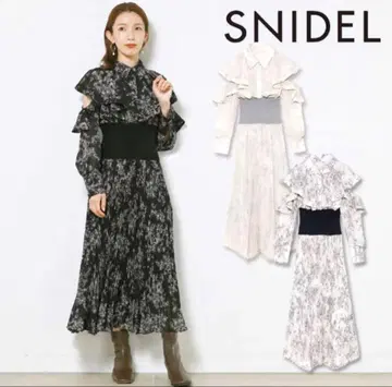 SNIDEL 허리 리브 셔츠 원피스