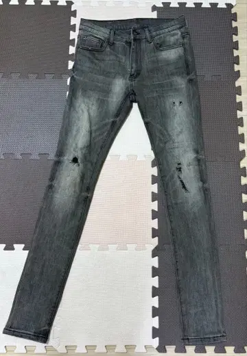 그레이 스키니 데님 데미지 가공 30