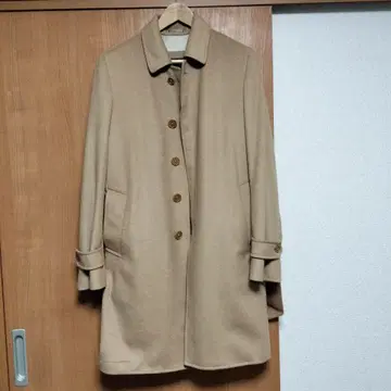 베이지 울 캐시미어 스텐카라 코트 허리 벨트 포함