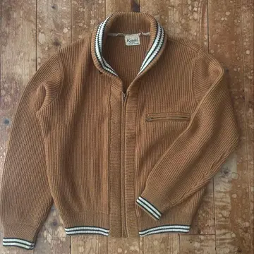 50s USA kandel 니트 가디건 숄카라