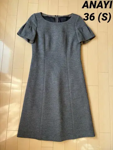 ANAYI 가을/겨울 울 반팔 원피스 그레이 36 (S)
