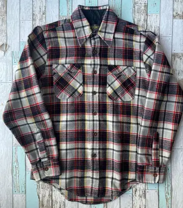 80s 시어스 체크 플란넬 셔츠 빈티지